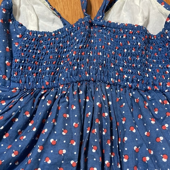 Women's Hollister Blue Polka Dot Summer Dress w/ Pockets and Scrunched Back - Picture 10 of 10